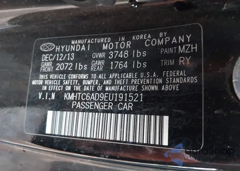 2014 Hyundai Veloster Base W/Black z USA, uszkodzony, nr VIN KMHTC6AD9EU191521